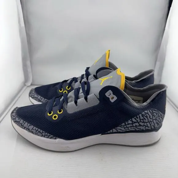 Jordan Trainer ST Michigan PE AV1200-401 Men’s 8 Navy Maize Elephant Shoes Rare