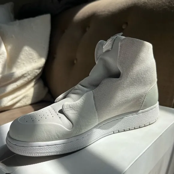 Jordan White and Gray High-Top Sneakers Modern Design