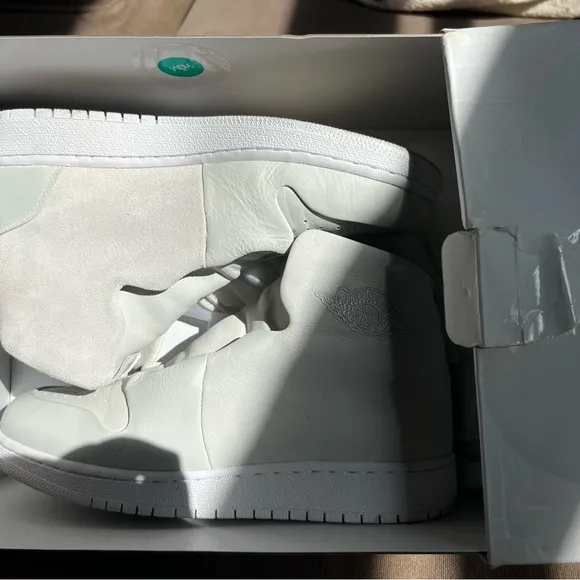Jordan White and Gray High-Top Sneakers Modern Design