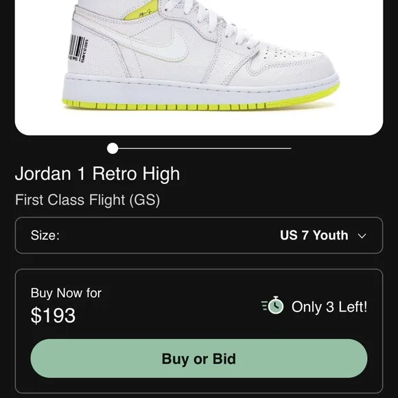 Jordan  White and Yellow Sneakers