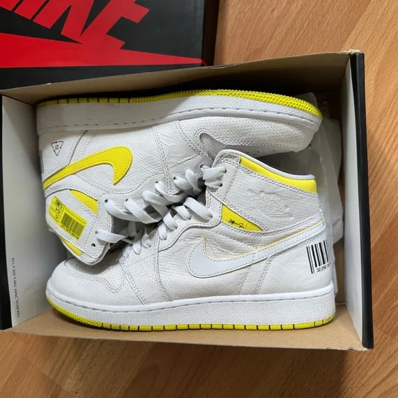 Jordan  White and Yellow Sneakers