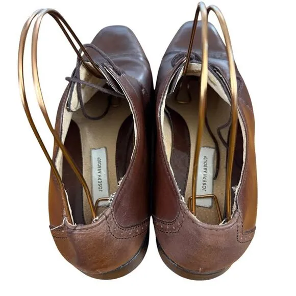 Joseph Abboud Mens Brown Oxford Leather Dress Shoes Cap Toe Lace Up Career 12 D