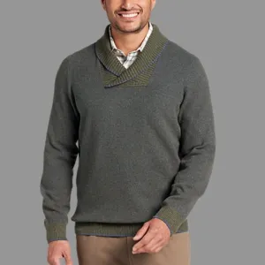 Joseph Abboud Modern Fit Textured Shawl Collar Sweater - colour: Green