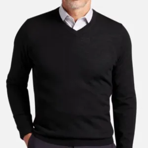Joseph Abboud Modern Fit V-Neck Merino Wool Sweater .  colour :Black