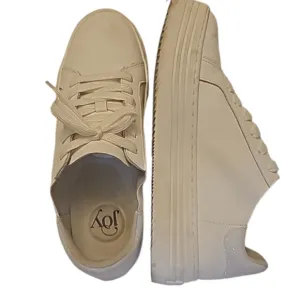 Joy sneakers white 100% leather platform soles  sz 7.5