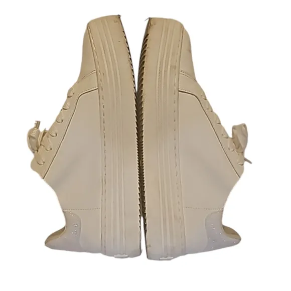 Joy sneakers white 100% leather platform soles  sz 7.5