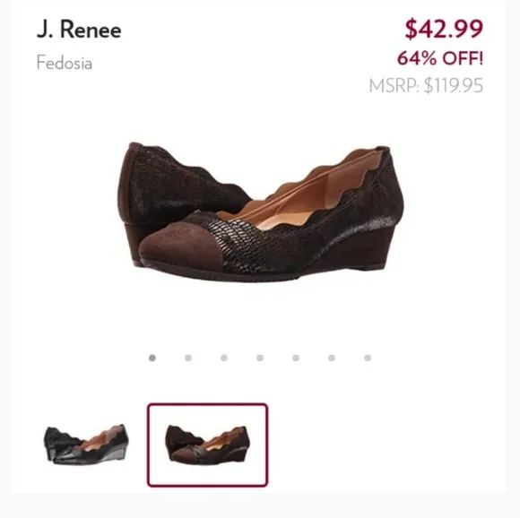 J.Renee &quot;Fedosia&quot; Chocolate Wedge Heels