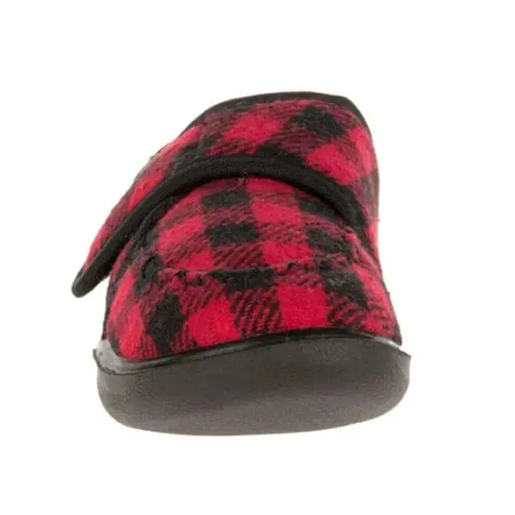 Kamik Cozylodge HK9004-REB Slippers Little Kid 5 Red Plaid Moc Toe Shoes KHD794