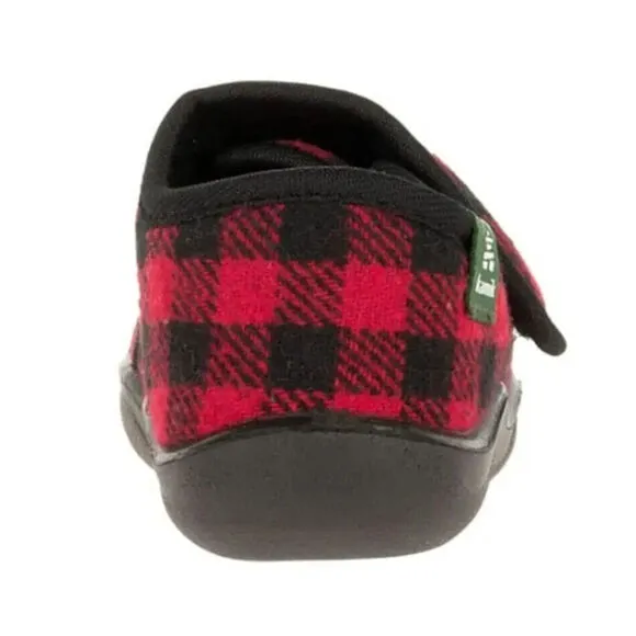 Kamik Cozylodge HK9004-REB Slippers Little Kid 5 Red Plaid Moc Toe Shoes KHD794
