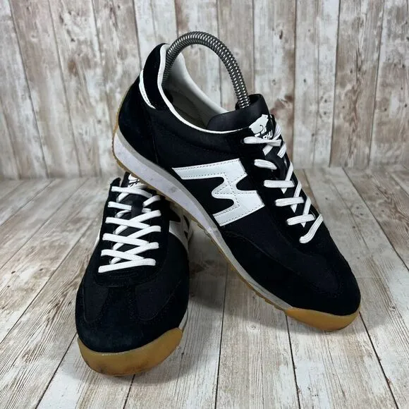 Karhu Mestari Black‎ White Retro Sneakers Classic Gum Sole Mens 6 Womens 7.5