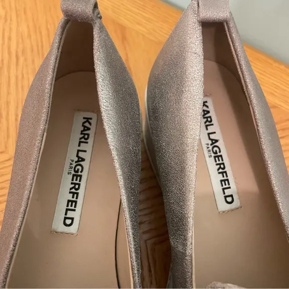 Karl Lagerfeld Paris Brea Leather Platform Loafers Sip On Shoes Size 8 Platform