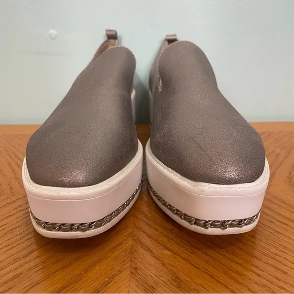 Karl Lagerfeld Paris Brea Leather Platform Loafers Sip On Shoes Size 8 Platform