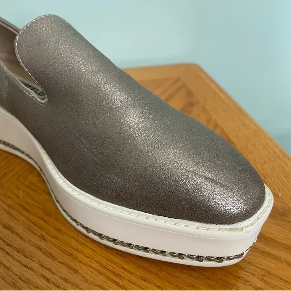 Karl Lagerfeld Paris Brea Leather Platform Loafers Sip On Shoes Size 8 Platform