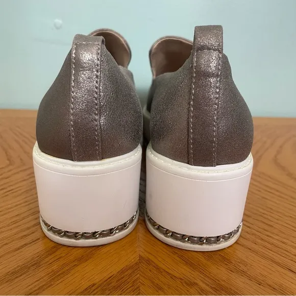 Karl Lagerfeld Paris Brea Leather Platform Loafers Sip On Shoes Size 8 Platform