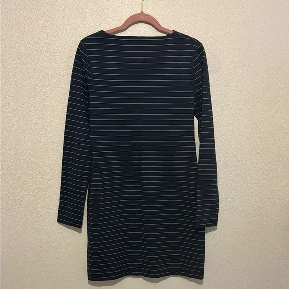 Kate Spade Saturday Navy Striped Asymmetrical Neck Mini Dress