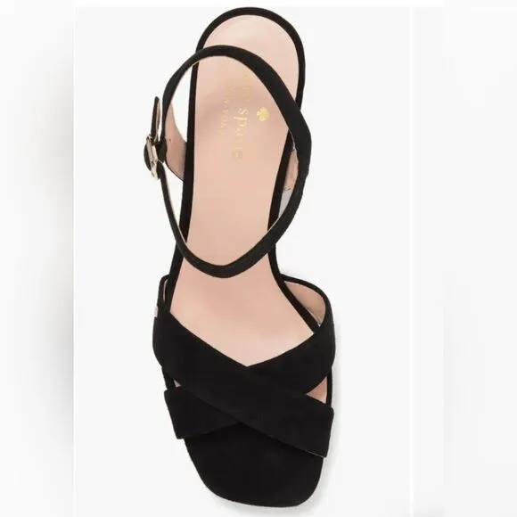 Kate Spade Delia Black Platform Sandals Size 10
