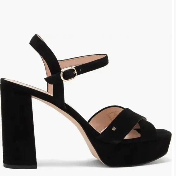 Kate Spade Delia Black Platform Sandals Size 10
