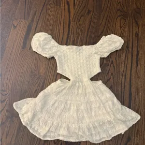 KatieJNYC  Small White cutout Phoenix Tween Lace Puff Sleeve Dress