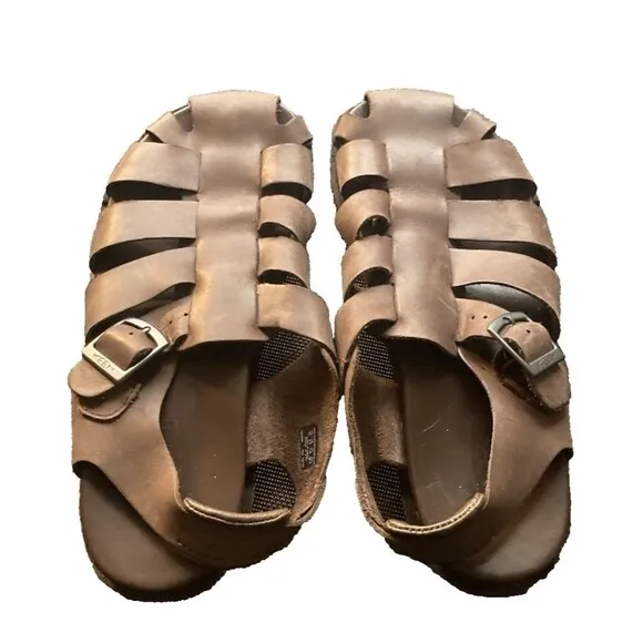Keen Men's Brown Leather Fisherman Sandals Shoes Buckle Size 8.5 Very Good