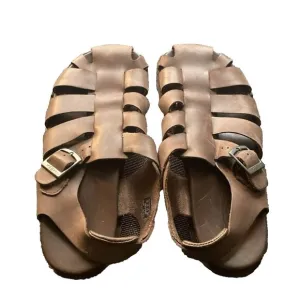 Keen Men's Brown Leather Fisherman Sandals Shoes Buckle Size 8.5 Very Good
