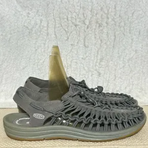 KEEN Mens Uneek Paracord String Grey Casual Canvas Slingback Sandals SZ 9.5