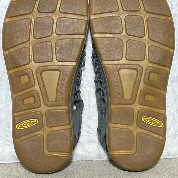 KEEN Mens Uneek Paracord String Grey Casual Canvas Slingback Sandals SZ 9.5