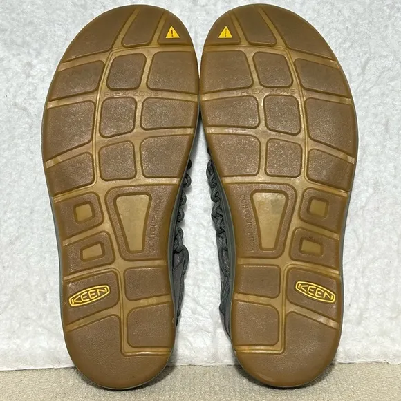 KEEN Mens Uneek Paracord String Grey Casual Canvas Slingback Sandals SZ 9.5