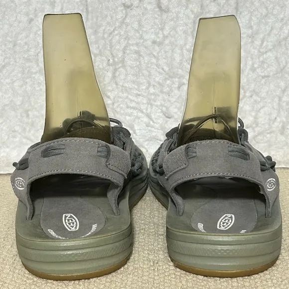 KEEN Mens Uneek Paracord String Grey Casual Canvas Slingback Sandals SZ 9.5