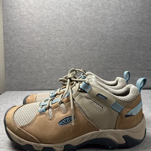 Keen Steens Vent Timberwolf Tan Atlantic Blue Hiking Shoes 1022752 Women’s Sz 11
