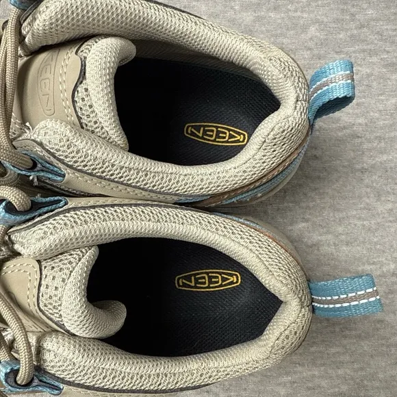 Keen Steens Vent Timberwolf Tan Atlantic Blue Hiking Shoes 1022752 Women’s Sz 11