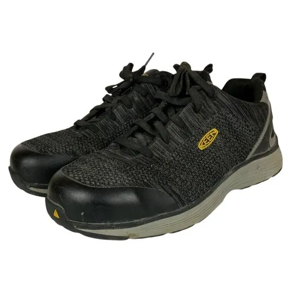 Keen Utility Mens ESD Steel Toe Work Shoes Size 10.5 D Black Gray Lace Up Safety