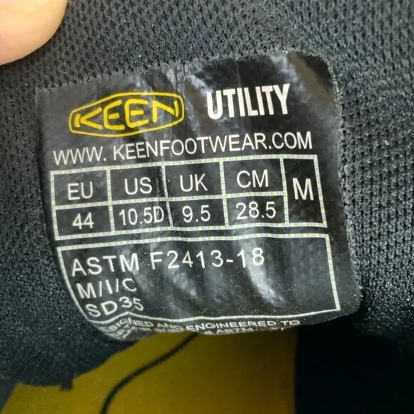 Keen Utility Mens ESD Steel Toe Work Shoes Size 10.5 D Black Gray Lace Up Safety