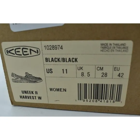 Keen Womens Size 11 Uneek II Harvest Black Sandals Shoes