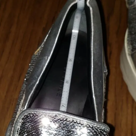 Kendall &amp; Kylie Tanya Silver Sequin‎ Platform Shoes