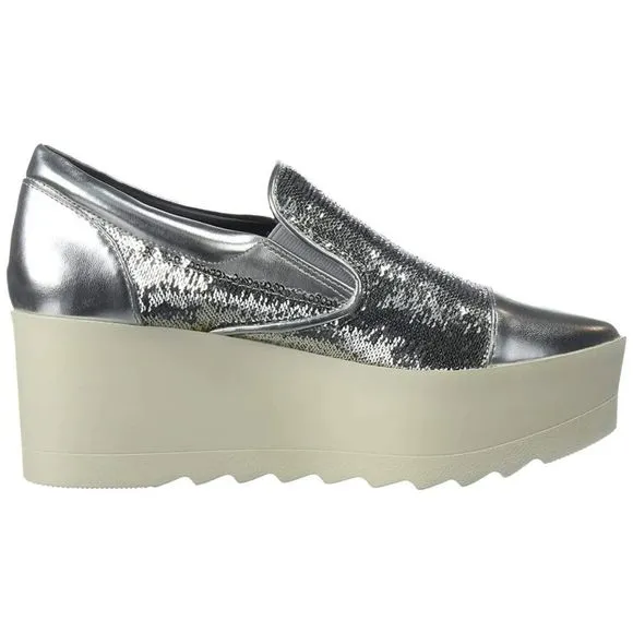Kendall &amp; Kylie Tanya Silver Sequin‎ Platform Shoes