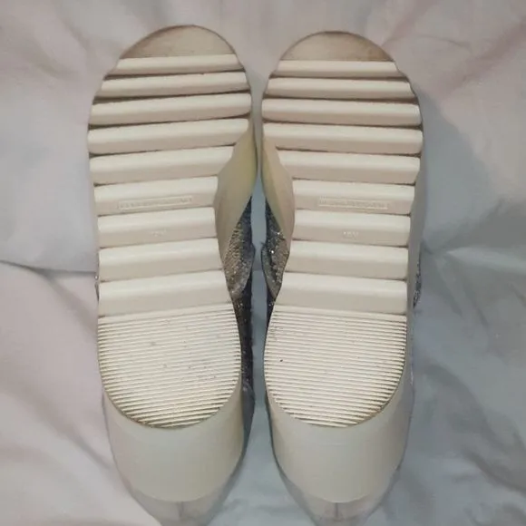 Kendall &amp; Kylie Tanya Silver Sequin‎ Platform Shoes