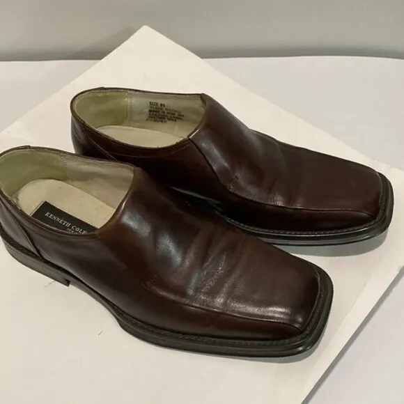 Kenneth Cole Brown Leather Dress Shoes Size 9.5