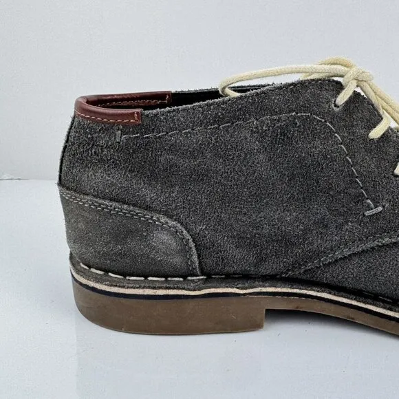Kenneth Cole Mens Oxford Shoes 12 M Desert Wind Grey Suede Leather Lace Up