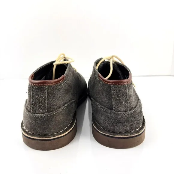Kenneth Cole Mens Oxford Shoes 12 M Desert Wind Grey Suede Leather Lace Up