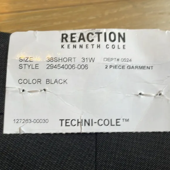 Kenneth Cole Reaction Men's Modern Fit Black Tuxedo Striped Dress Suit Pants