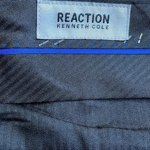 Kenneth Cole Reaction Men's Modern Fit Black Tuxedo Striped Dress Suit Pants