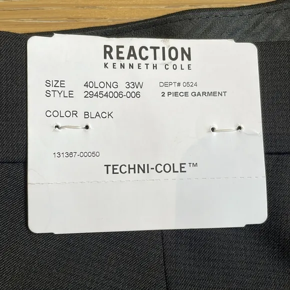 Kenneth Cole Reaction Men's Modern Fit Black Tuxedo Striped Dress Suit Pants