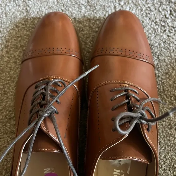 Kenneth Cole Reaction Men's Oxford Dress Shoes Size 10.5 Cognac