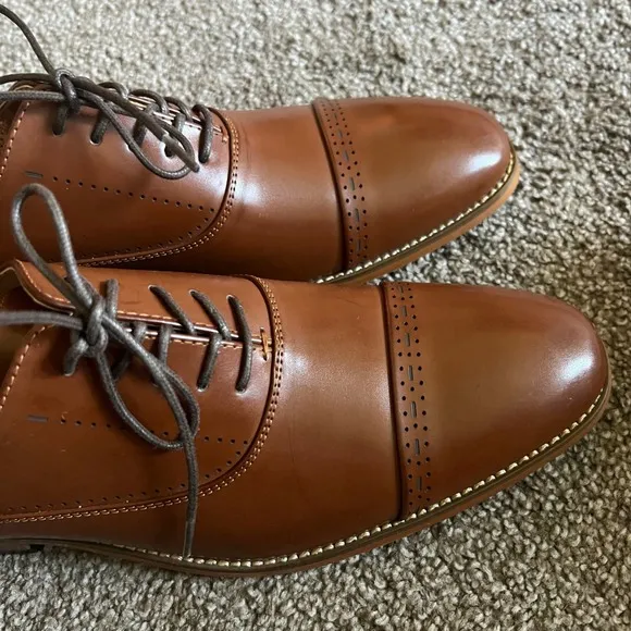 Kenneth Cole Reaction Men's Oxford Dress Shoes Size 10.5 Cognac