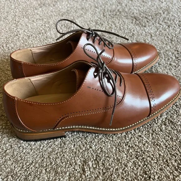 Kenneth Cole Reaction Men's Oxford Dress Shoes Size 10.5 Cognac