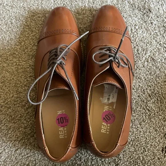 Kenneth Cole Reaction Men's Oxford Dress Shoes Size 10.5 Cognac
