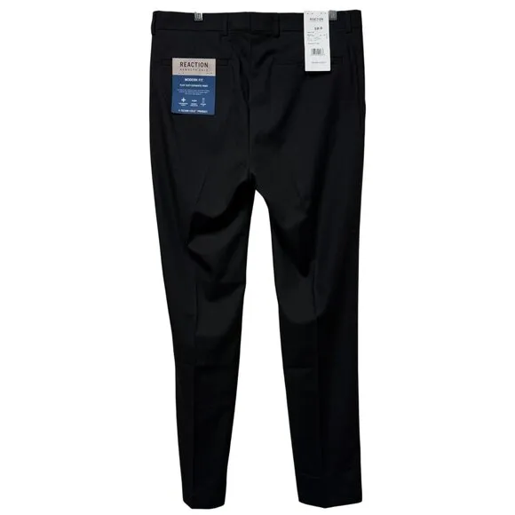Kenneth Techni Cole Reaction Modern Fit Flat Front Dress Pants Black 34x32 NWT