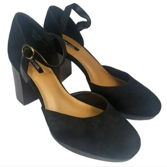 Kensie Quentin Ankle Strap Dress Pumps Black 9.5