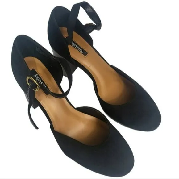 Kensie Quentin Ankle Strap Dress Pumps Black 9.5