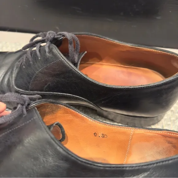 Kent Wang - Classic Black Leather Men's Dress Shoes Size 9.5